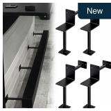 4-Pk Bar Foot Rail Brackets Black Stainless Steel