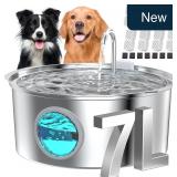 GROOKPET 1.8Gal Dog Water Fountain + 8 Filters