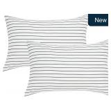 JELLYMONI Black Striped Pillowcases 2-Pk 400TC