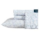 Laura Ashley Twin XL Sheet Set Floral Blue