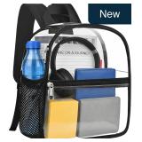 BLACK Clear Stadium Backpack 12x12x6 Heavy Duty