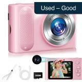 48MP Kids Camera 1080P Dual Lens 32GB - Pink