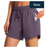 Ksmien Women's 5' Athletic Shorts, Size L