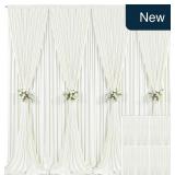 8 Pk Ivory Backdrop Curtains 40ft x 10ft