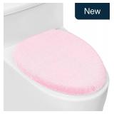 Pink Soft Plush Toilet Lid Cover 18x14.5