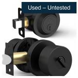 Buena Entry Door Knob & Deadbolt 1-Pk Matte Black