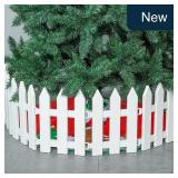 4 PCS Mini Christmas Tree Fence, 11.4 x 9.8 Inch