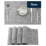 Leetaltree Linen Grey Placemats Set of 4 - Heat