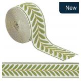 OLYCRAFT 10.9Yds 2.4' Leaf Jacquard Ribbon Trim