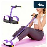Purple 6-Tube Pedal Resistance Bands with Handles
