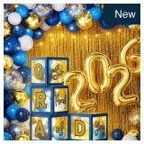 2026 Graduation Party Decor Set 86Pcs Blue Gold
