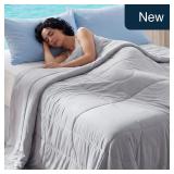 Bedsure Cooling Comforter Queen 88x88 Grey
