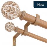 Boho Double Curtain Rod 36-184' 1' Heavy-Duty