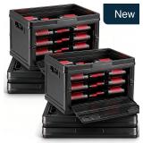 6 Pcs Black Wine Storage Crates Holds 54 Bottles