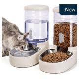 Automatic Cat Feeder & Waterer Set 2-Pk Beige