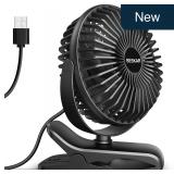 BESKAR USB Clip Fan, 3 Speeds, Ultra Quiet