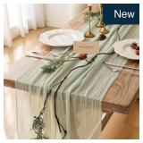 Sage Green Cheesecloth Table Runner 120' 10FT