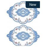 uxcell 2Pack Retro Lace Placemat 12x17 Blue |