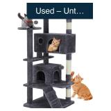 Sweetcrispy 54' Cat Tree Tower Grey 3 Platforms