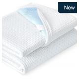 Subrtex Queen Mattress Topper Cover 4 Inch White