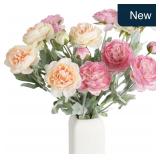 IPOPU 6-Pk Silk Peonies Faux Flowers 20.47' Pink