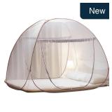 Portable Pop-Up Brown Mosquito Net Tent for Bed