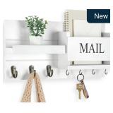 Lwenki Wall Mail Organizer White 16.5x9.1x3.4