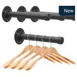 Cast Iron Wall Mounted Clothes Rack 4-Pk Black 8'