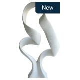 15' Modern Abstract Ribbon Sculpture, Milky White
