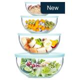 WhiteRhino 8-Pc Glass Bowls Set w/BPA-Free Lids