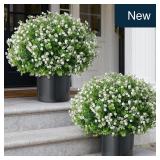 2-Pk Faux Eucalyptus Topiary Trees 16' Tall