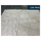 Cream Furry Carpet 118x93 Luxurious