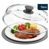 10' Glass Microwave Splatter Cover w/ Silicone Mat