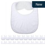 Geyoga 20 Pcs Blank Baby Bibs 14.6x9.4 Washable