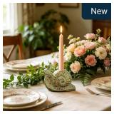 Vintage Taper Candle Holder, Distressed Green