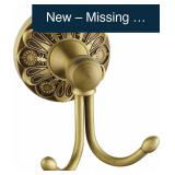 Antique Brass Towel Hooks 2-Pk Retro Bathroom