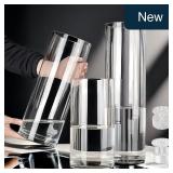 Clear Acrylic Cylinder Vase Set 3, 4.8' Dia