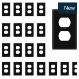 Enerlites Duplex Wall Plate 1-Gang Black 20-Pk