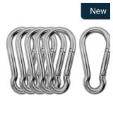 304 Stainless Steel Carabiners 3.15' 6-Pk