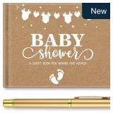 Kraft Paper Baby Shower Guest Book Set w/Pen