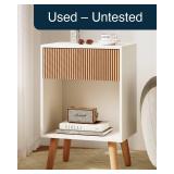 Modern White Nightstand with Storage Drawers