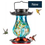 DesGully Solar Hummingbird Feeder 25 oz Blue