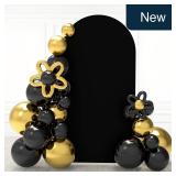 Babenest 6.6Ft Black Wedding Arch Cover Spandex