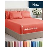 Coral Extra Deep King Sheet Set 6-Pc