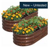 Galvanized Garden Bed 2 Pcs 4x2x1ft Planter Box