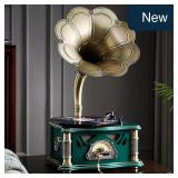 Vintage Gramophone 3-Speed Bluetooth Pure Oak