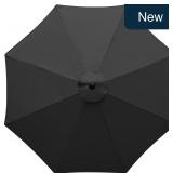 10Ft Black Umbrella Canopy, 8 Ribs Replacement