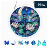 Acrylic Puzzles Suncatcher, 9.8 Inch Dragonfly