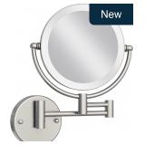 Brass Makeup Mirror 8' 10X Wall Mount LED Dimming