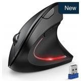 TECKNET Wireless Vertical Mouse 4800 DPI, 6-Btns